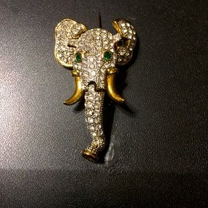 Elephant rhinestone brooch with moving parts